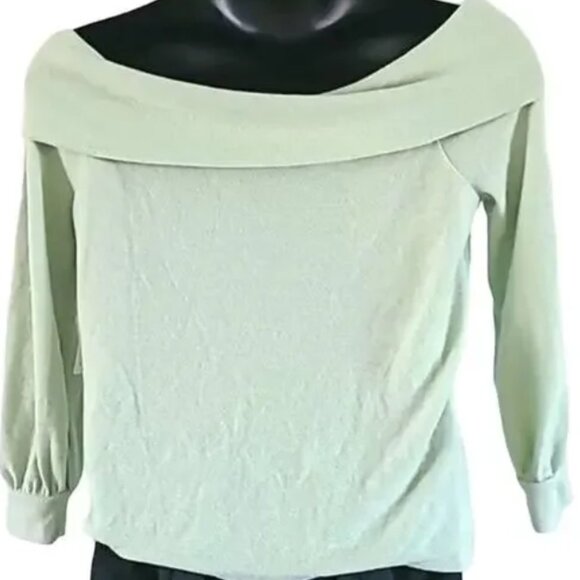 #C038 NWT A.n.a. Light Green Off Shoulder Sweater 3/4L sleeves, Size2XL, Soft - Picture 1 of 6
